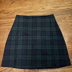 Plaid Green and Navy Women's Skirt